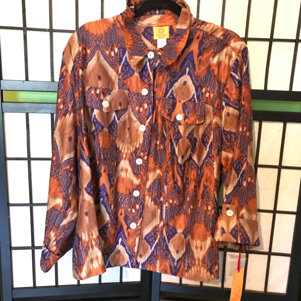 Nwt - Ruby Rd. - Button Up Multicolored Top